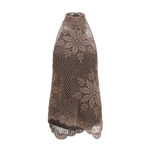 Blouse by Magda Butrym for women in cotton lace brown, nude & patterned features an polished silhouette, showcasing a sophisticated and detail for a truly polished finish.