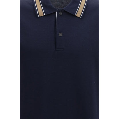 Ferragamo Blue Cotton Polo Shirt