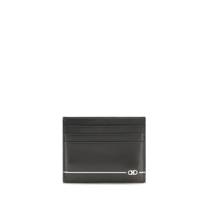 Cardholder Wallet by Ferragamo for men in bos taurus calf leather black showcases a refined silhouette, artfully capturing the essence of the refined Bos Taurus Calf Leather Cardholder Wallet design with functional card-organization compact-design.