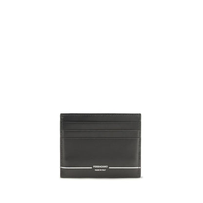Cardholder Wallet by Ferragamo for men in bos taurus calf leather black showcases a discerning silhouette, artfully capturing the essence of Bos Taurus Calf Leather Cardholder Wallet with its functional card-organization compact-design.