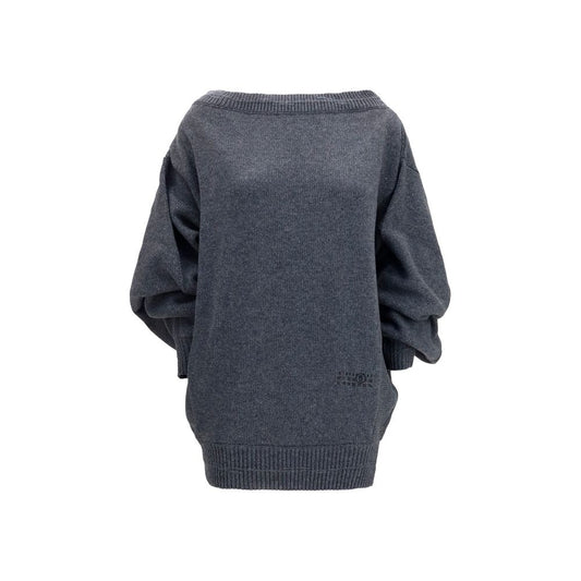 MM6 Gray Wool Oves Aries Casual Dress