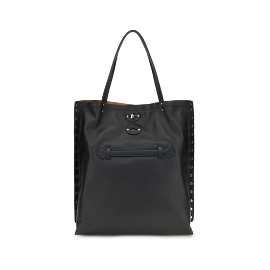 Shoulder Bag by Zanellato for women in bos taurus calf leather black features a statuesque silhouette, showcasing a secure zipper and statuesque with versatile shoulder-strap & handle for a statuesque finish.