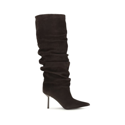 Stiletto Boots by LE SILLA for women in bos taurus calf suede leather brown showcases a ergonomic silhouette from the Women's Bos Taurus Calf Suede Leather Stiletto Boots collection, featuring a ergonomic stiletto and a ergonomic pointed toe style.