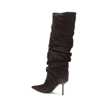 Stiletto Boots by LE SILLA for women in bos taurus calf suede leather brown features an enchanting design from the Women's Bos Taurus Calf Suede Leather Stiletto Boots collection, highlighting a enchanting stiletto and pointed toe style for a refined look.