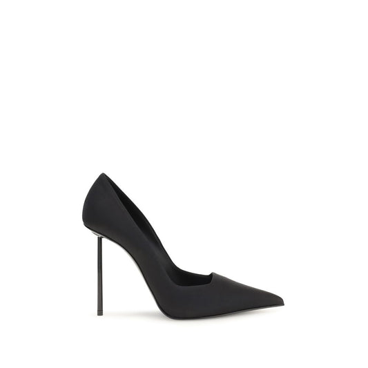 High-Heel Stiletto Pumps Heels by LE SILLA for women in bos taurus calf leather & satin black features an captivating silhouette, showcasing the elegant Women's Bos Taurus Calf Leather & Satin High-Heel Stiletto Pumps Heels design with a stiletto high-heel and a sophisticated .