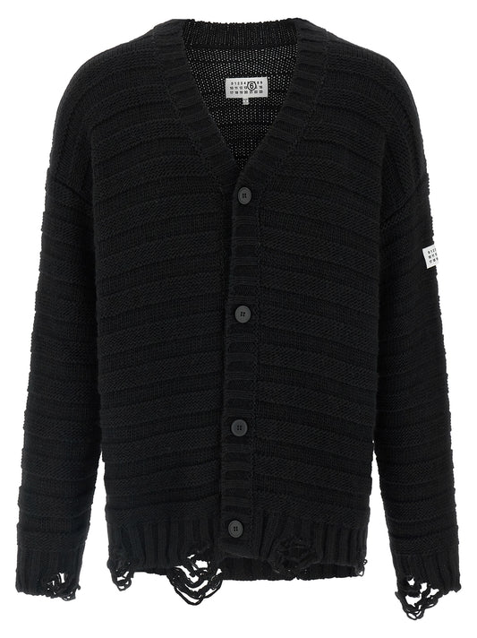 MM6 Maison Margiela Black Virgin Wool Cardigan