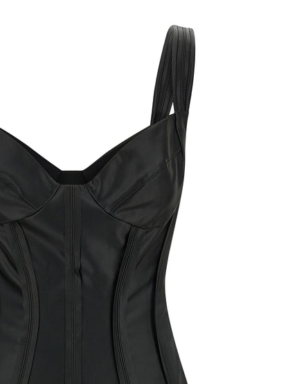 Elisabetta Franchi Black Viscose Midi Dress