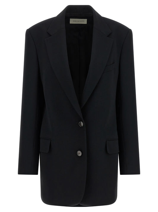 Dries Van Noten Black Polyester Blazer