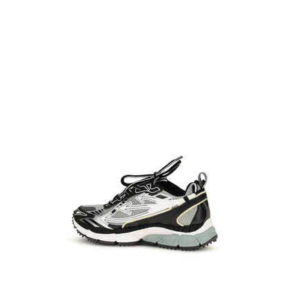 Off-White Gray Polyester Athletic Sneakers
