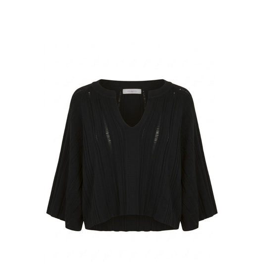 Malo Black Cotton Women Sweater