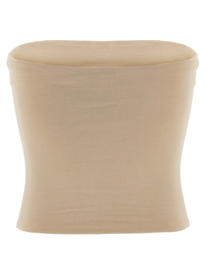 Brunello Cucinelli Beige Cotton Sleeveles T-Shirt