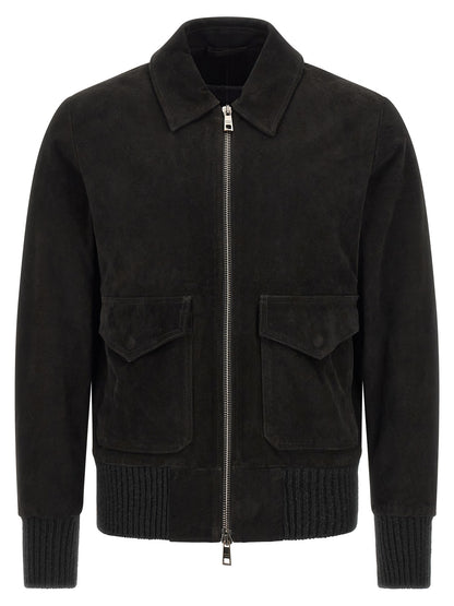 GIORGIO BRATO Black Lamb Leather Leather Jacket