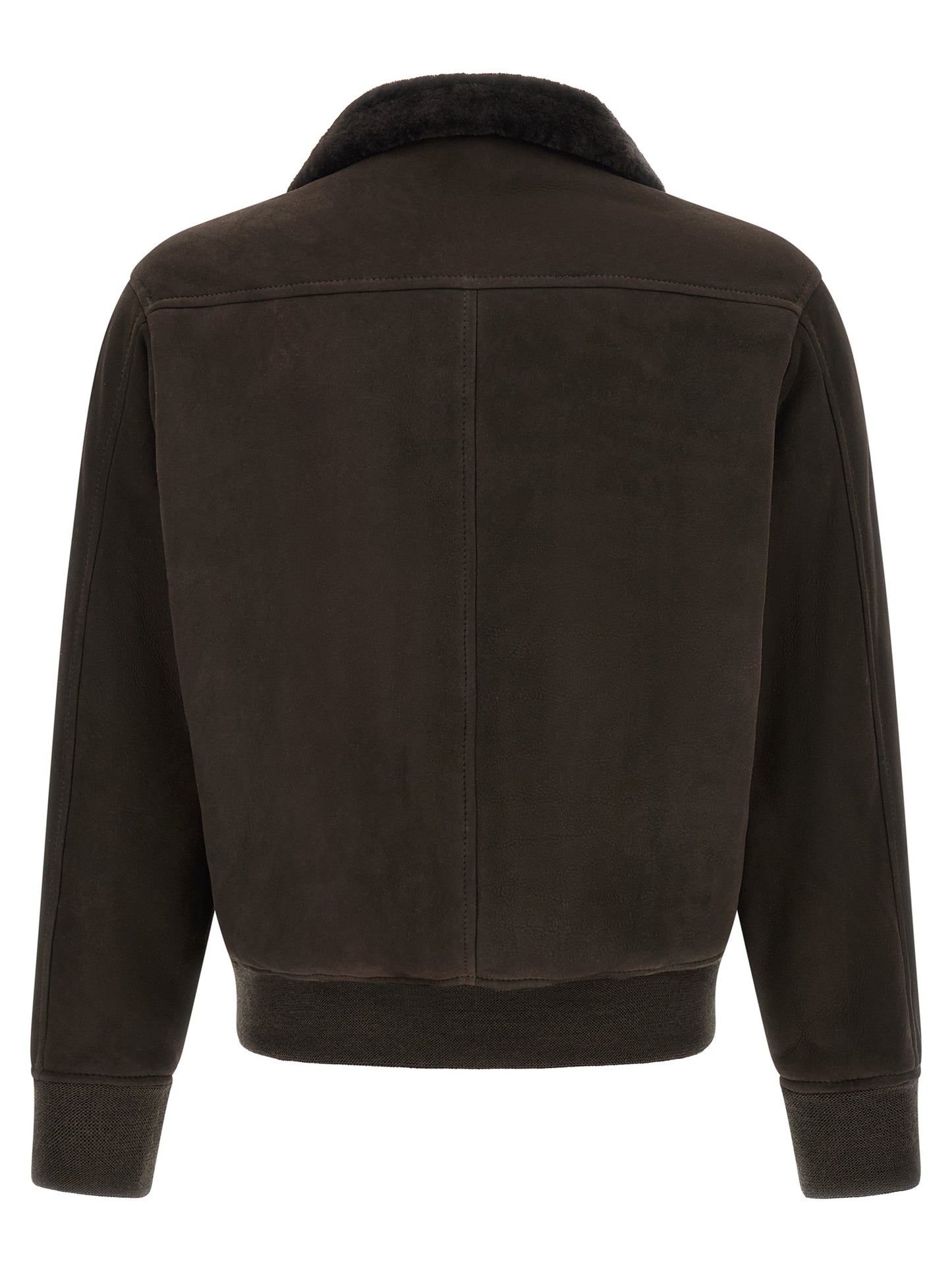 GIORGIO BRATO Brown Lamb Leather Leather Jacket