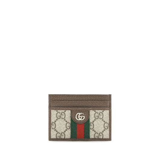 Cardholder Card Case by Gucci for women in cotton polyester canvas brown, gold & signature features a polished Gg Ophidia Cotton Polyester Canvas Cardholder Card Case design with polished card-organization compact-design.