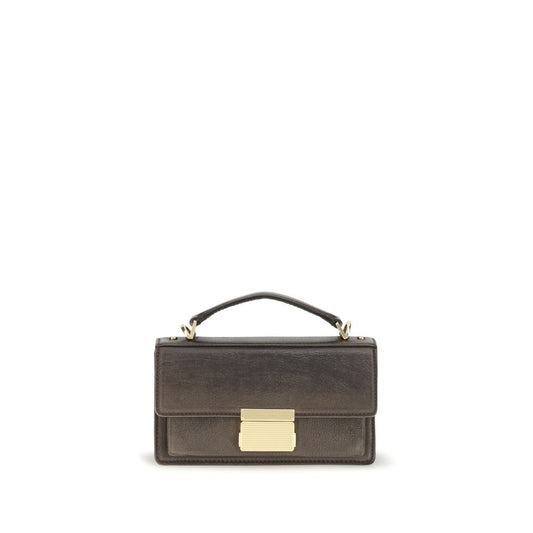 Flap Handbag by Golden Goose for women in bos taurus calf leather brown & gold features a signature silhouette, showcasing a secure flap and signature with versatile shoulder-strap & handle for a sophisticated look.