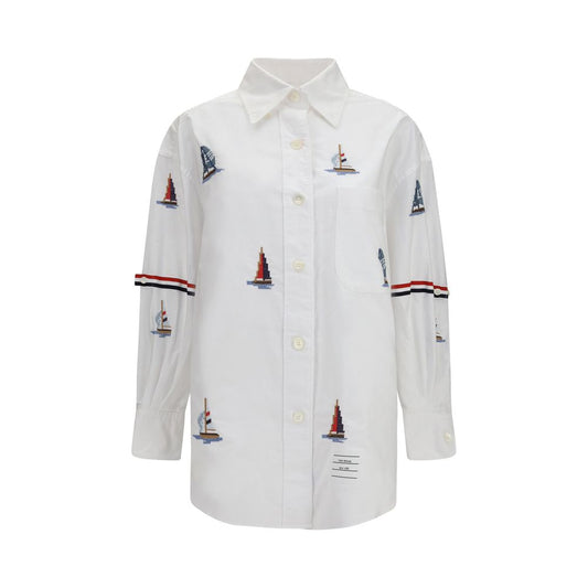 Thom Browne White Cotton Pattern Shirt
