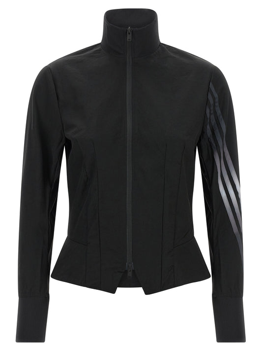 Activewear Sweatshirt by Y-3 for women in polyamide twill gradient, black & striped showcases a versatile silhouette, artfully detailed with a versatile high-neck neckline and for a versatile finish with .