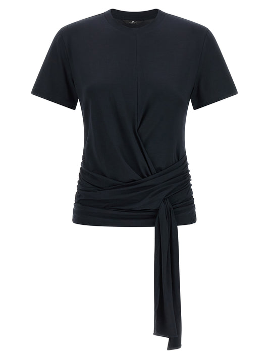 7 For All Mankind Blue Lyocell T-Shirt