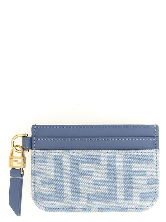 Cardholder Card Case by Fendi for women in polyester denim cotton gold, light-blue, monogram & print features a refined silhouette, showcasing the elegant lines of the Polyester Denim Cotton Cardholder Card Case alongside premium card-organization for a refined finish.