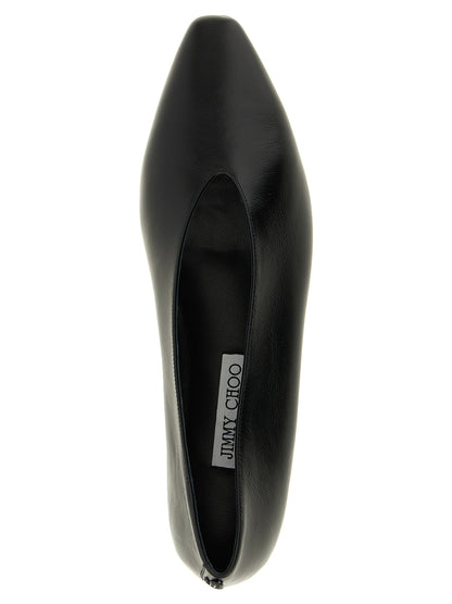 Jimmy Choo Black Leather Ballet Flats
