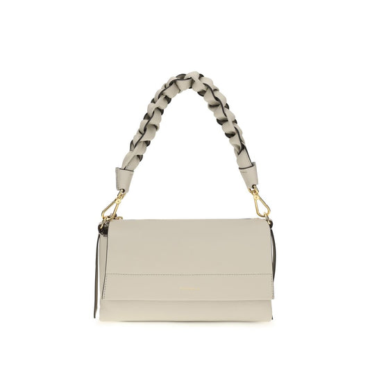 Shoulder Flap Bag by Coccinelle for women in bos taurus calf leather beige presents a statuesque silhouette, showcasing a secure flap, zipper & magnetic and statuesque external-pockets with versatile shoulder-strap, adjustable-strap & handle for a sophisticated look.