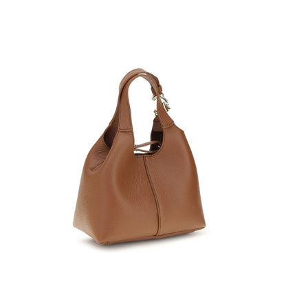 Small Crossbody Pouch Handbag by Coccinelle for women in bos taurus calf grained leather brown & gold presents a ornamental silhouette, showcasing a secure zipper & button, ample , and versatile crossbody-strap, handle, adjustable-strap & detachable-strap for a ornamental finish.