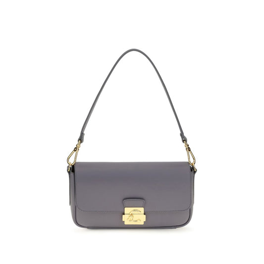 Medium Shoulder Bag by Coccinelle for women in bos taurus calf grained leather blue & gold features a statuesque silhouette, showcasing a secure and statuesque with versatile shoulder-strap, adjustable-strap & handle for a statuesque finish.
