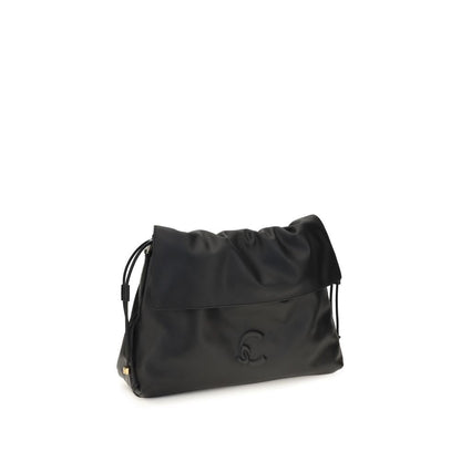 Medium Shoulder Drawstring Bag by Coccinelle for women in bos taurus calf leather black, gold & signature features a effortless sophistication silhouette, secured by a drawstring with ample and versatile shoulder-strap, adjustable-strap & handle for a effortless sophistication finish.