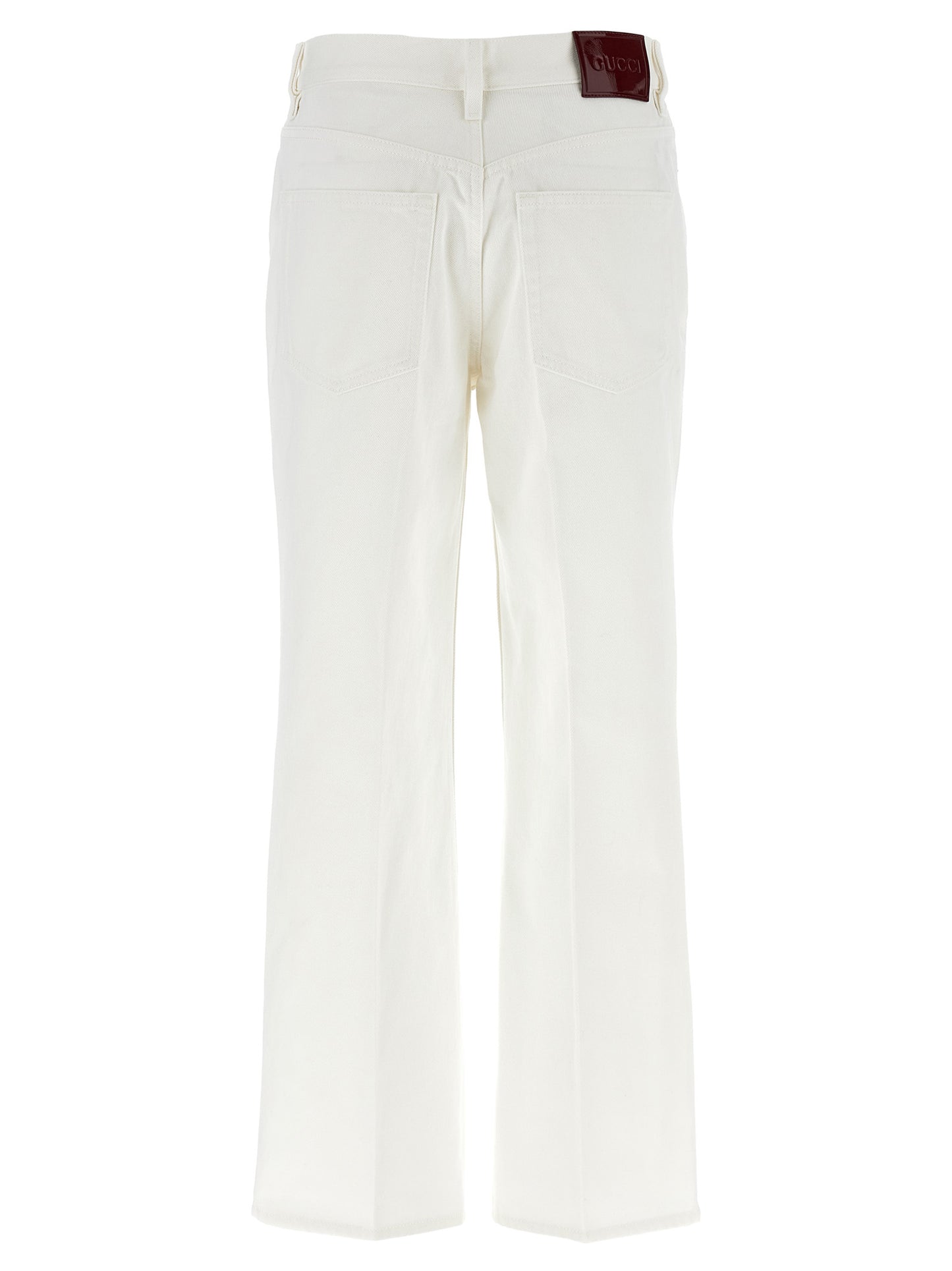 Gucci White Cotton Cropped Jeans