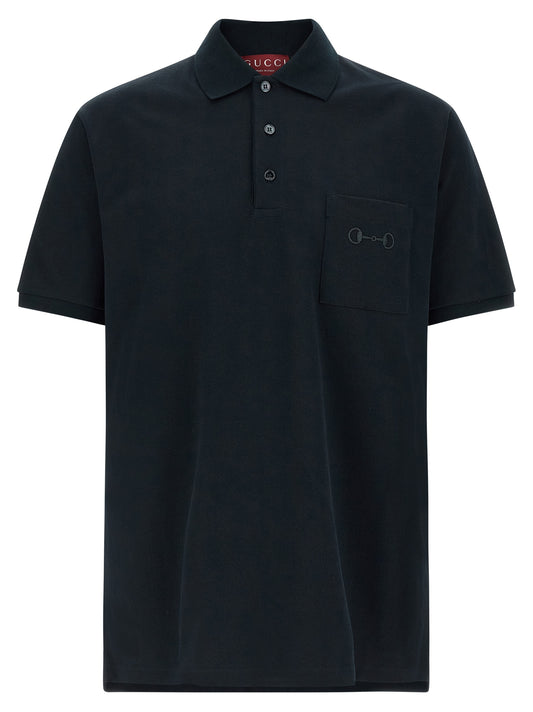 Gucci Blue Cotton Polo Shirt