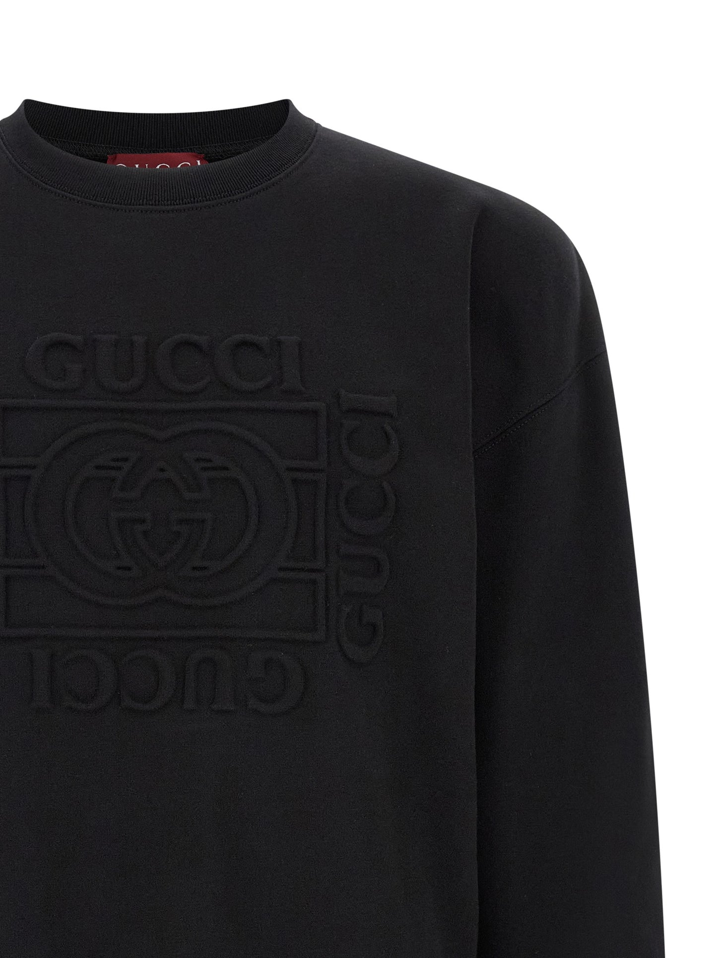 Sweatshirt by Gucci for men in cotton black features a unrivaled silhouette with a refined crew neckline and unrivaled detailing for a sophisticated look.