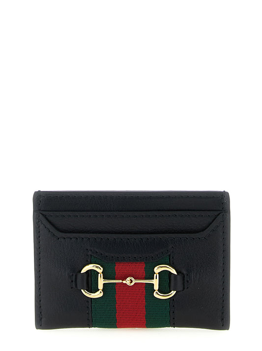 Cardholder Card Case by Gucci for women in calfskin leather black & signature showcases a couture-grade silhouette from the Horsebit Calfskin Leather Cardholder Card Case collection, highlighting functional card-organization for a couture-grade finish.