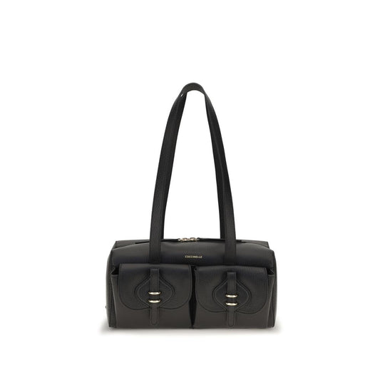 Shoulder Bag by Coccinelle for women in bos taurus calf leather black showcases a statuesque silhouette, artfully detailed with a secure zipper, organized , and versatile shoulder-strap & handle for a statuesque look.