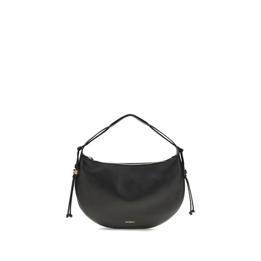 Shoulder Bag by Coccinelle for women in bos taurus calf leather black, gold & signature features a statuesque silhouette, showcasing a secure zipper and statuesque with versatile shoulder-strap for a statuesque finish.