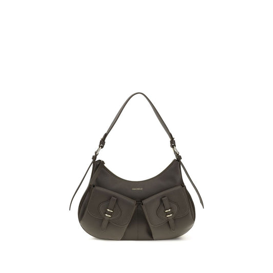 Small Shoulder Bag by Coccinelle for women in bos taurus calf leather brown & gold features a statuesque silhouette, showcasing a secure zipper & magnetic and statuesque built-in-compartments with versatile shoulder-strap, adjustable-strap & handle for a statuesque finish.