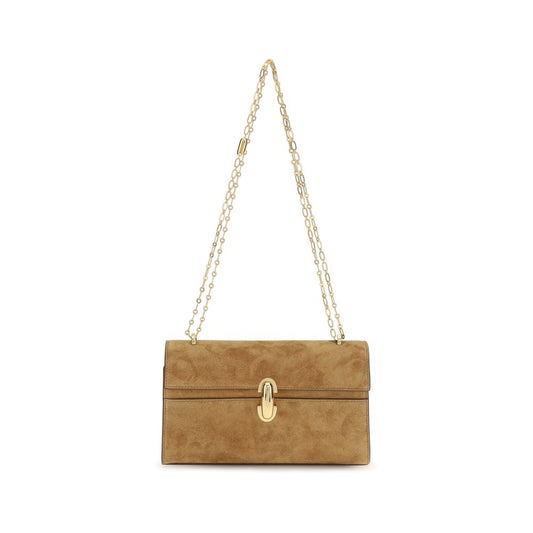 Pouch Clutch Handbag by Savette for women in bos taurus calf leather beige features a sculptural silhouette with a secure , organized internal-pockets, and versatile for a sculptural finish.
