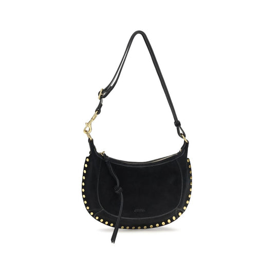 2-in-1 Shoulder & Crossbody Bag by Isabel Marant for women in bos taurus calfskin leather black & gold features a statuesque silhouette, showcasing a secure zipper & buckle and statuesque cardholder with versatile crossbody-strap, shoulder-strap & adjustable-strap for a statuesque finish.