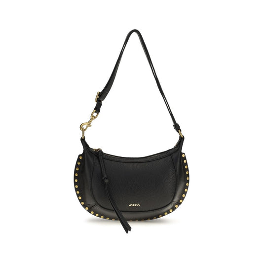 2-in-1 Shoulder & Crossbody Bag by Isabel Marant for women in bos taurus calf leather black & gold presents a statuesque silhouette, showcasing a secure zipper & buckle and statuesque cardholder with versatile crossbody-strap, shoulder-strap & adjustable-strap for a sophisticated look.