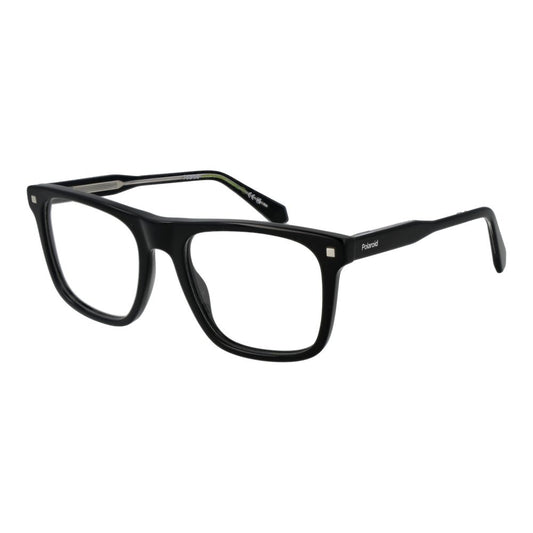 Eyeglasses Frames by Polaroid for men in acetate black features an refined silhouette, showcasing the refined black coloured frame and sophisticated full-frame frame design.