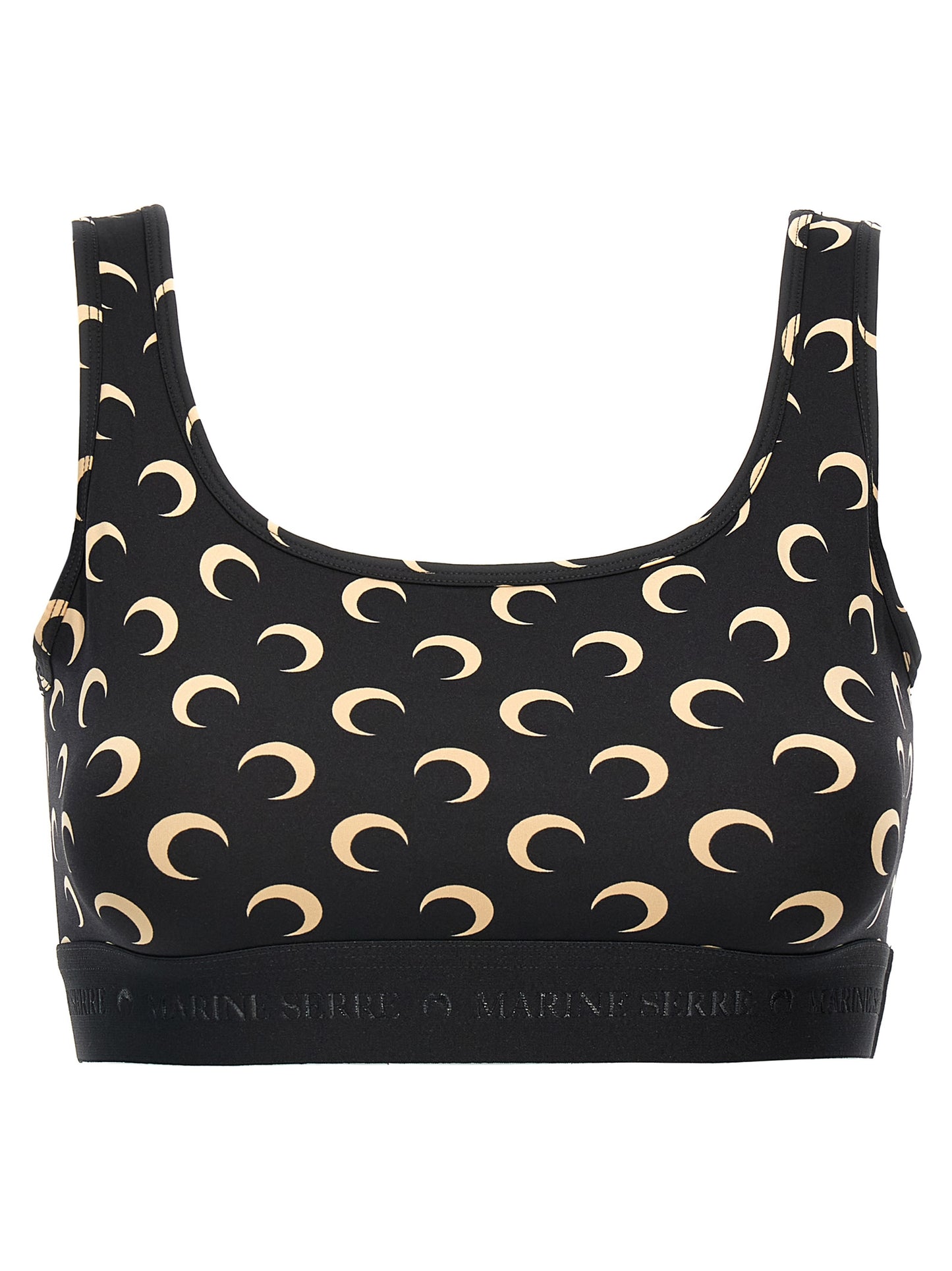Marine Serre Black Polyamide Sport Bra