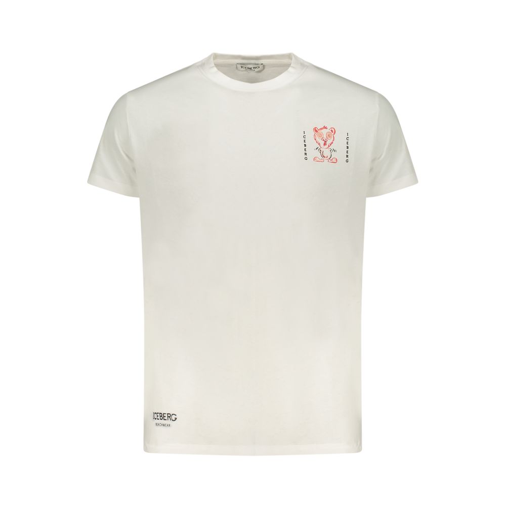 Iceberg Crisp Men's Crew Neck Cotton T-Shirt - White Print