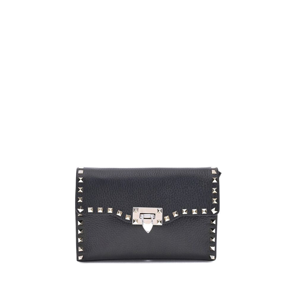 Mini Shoulder Bag by Valentino Garavani for women in bos taurus calfskin leather black & signature features a stately silhouette, showcasing a secure hook, ample , and stately shoulder-strap & adjustable-strap for a stately finish.