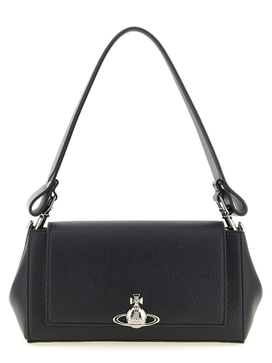 Shoulder Flap Bag by Vivienne Westwood for women in polyethylene polyurethane leather black features a enviable silhouette, showcasing a secure flap & magnetic, ample , and enviable shoulder-strap & handle for a enviable finish.