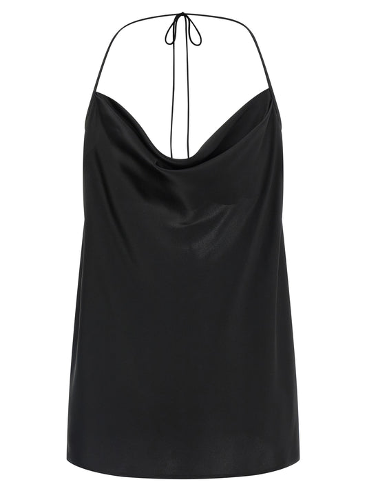Valentino Garavani Black Silk Tank Tops
