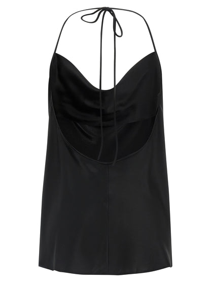 Valentino Garavani Black Silk Tank Tops