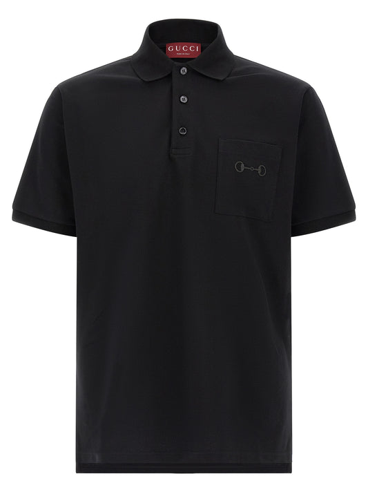 Gucci Black Cotton Polo Shirt