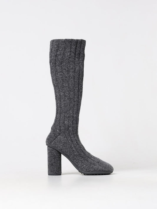 Sock High Knee-High Over-The-Knee Boots by Bottega Veneta for women in wool gray showcases a ergonomic silhouette from the Women's Wool Sock High Knee-High Over-The-Knee Boots collection, featuring a ergonomic block-heel and a ergonomic .