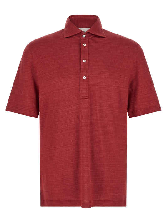 Brunello Cucinelli Multicolor Linen Polo Shirt