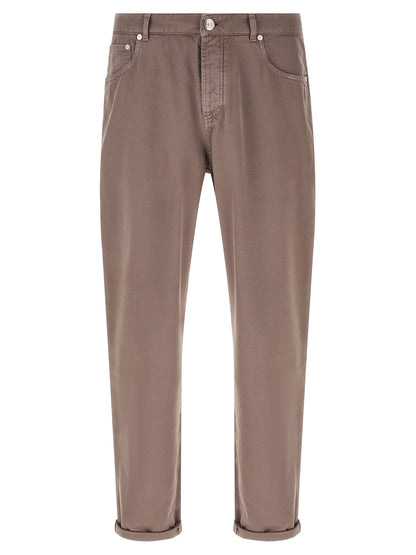 Brunello Cucinelli Brown Cotton Casual Pants