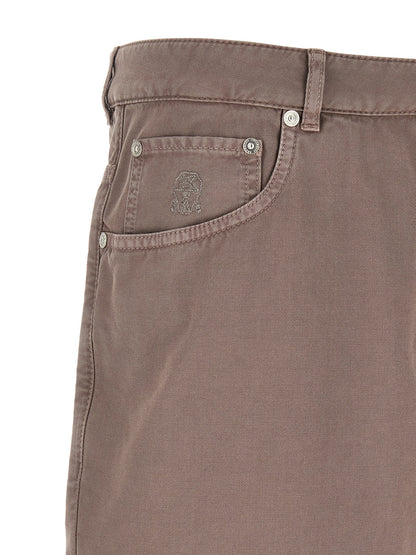Brunello Cucinelli Brown Cotton Casual Pants